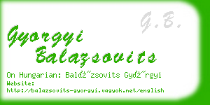 gyorgyi balazsovits business card